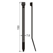 Sťahovacie pásky 150 x 7,6 mm (100 ks)
