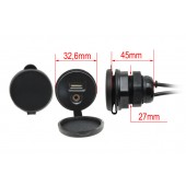 USB / JACK 4pólová zásuvka s káblom