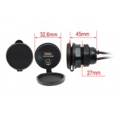 USB / JACK 4pólová zásuvka s káblom