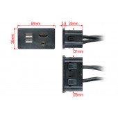 HDMI + 2x USB + JACK zásuvka s káblom