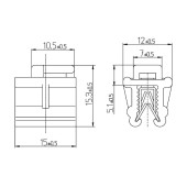 Príchytka sťahovacej pásky na hranu 437431