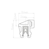 Príchytka sťahovacej pásky na hranu 437432