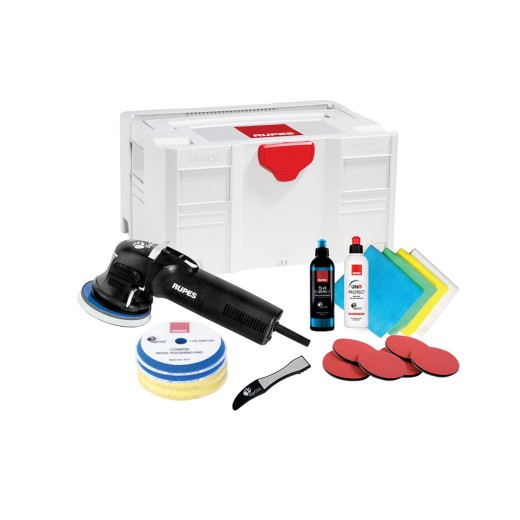 RUPES BigFoot LHR 12E Duetto - strojová orbitálna leštička s výkmitom 12 mm, kompletná sada s príslušenstvom v boxe RUPES Systainer Case