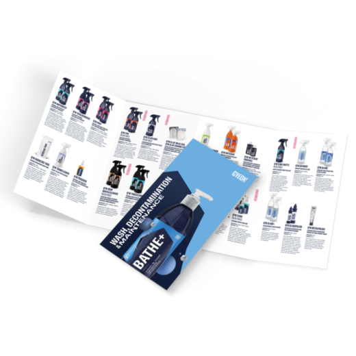 Informačný leták Gyeon Wash, Decontamination & Maintenance leaflet