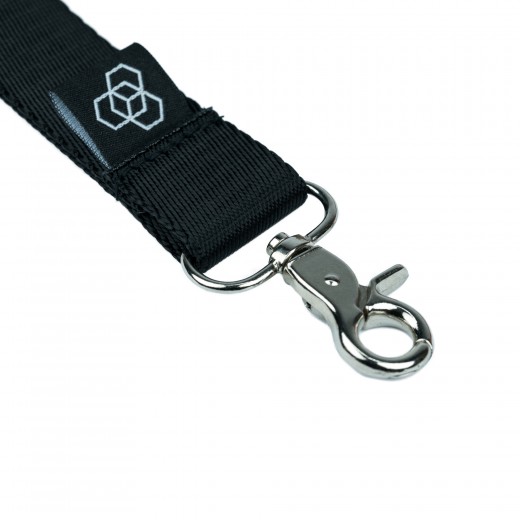 Carbon Collective Woven Lanyard Black