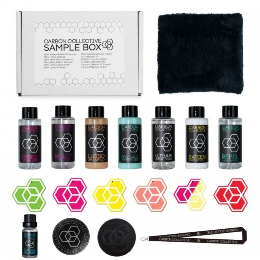 Vzorkový set autokozmetiky Carbon Collective 2017 Sample Box & Platinum Glass 15ml