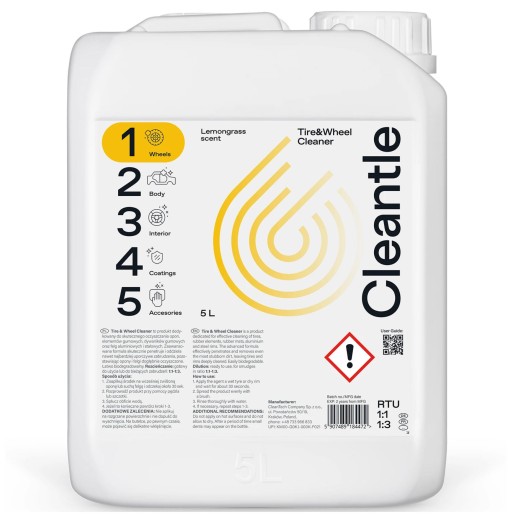 Čistič na kolesá Cleantle Tire & Wheel Cleaner (5 l)