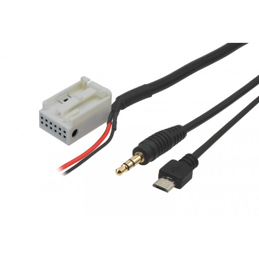 AUX a micro USB adaptér pre VW / Seat / Škoda