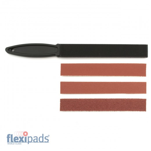Sada na ručné brúsenie Flexipads Handfile Kit - Handfile + 3 Assorted Abrasives Strips