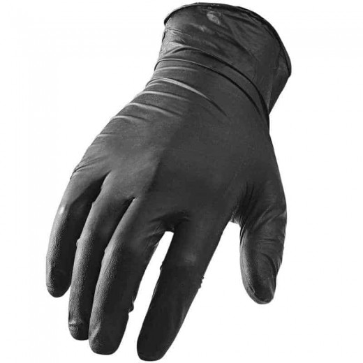 Chemicky odolná nitrilová rukavica Carbon Collective Black Textured Nitrile Glove - L