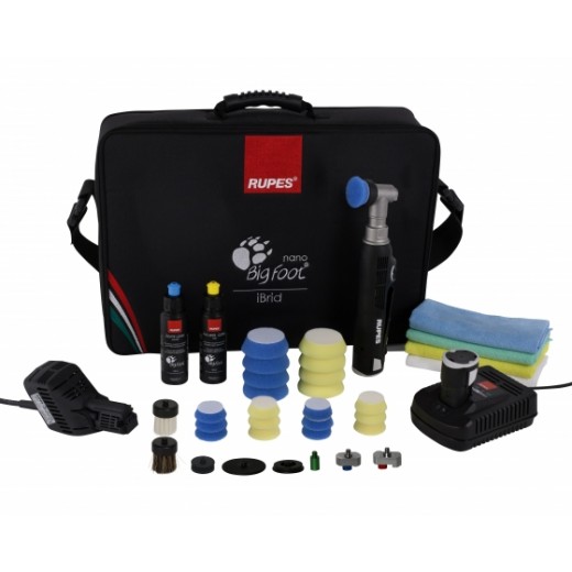 RUPES iBrid BigFoot nano, Short Neck Deluxe Kit - nano leštička s krátkym krkom, kompletná sada s taškou a príslušenstvom