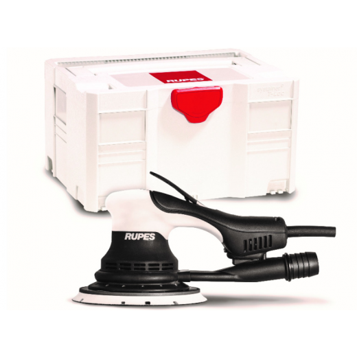 RUPES Skorpio E - elektrická, bezuhlíkova orbitálna brúska, výkmit 3 mm, priemer 150 mm, v plastovom stohovateľnom boxe