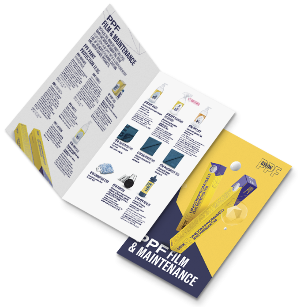Informačný leták Gyeon PPF Film &amp; Maintenance leaflet