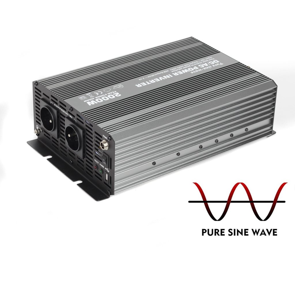 E-shop Menič napätia sínusový z 12V na 230V, USB, 2000W - CAR2000-S
