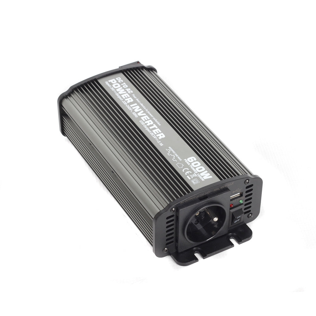 Menič napätia z 24V na 230V + USB, 600W - CAR600-24V