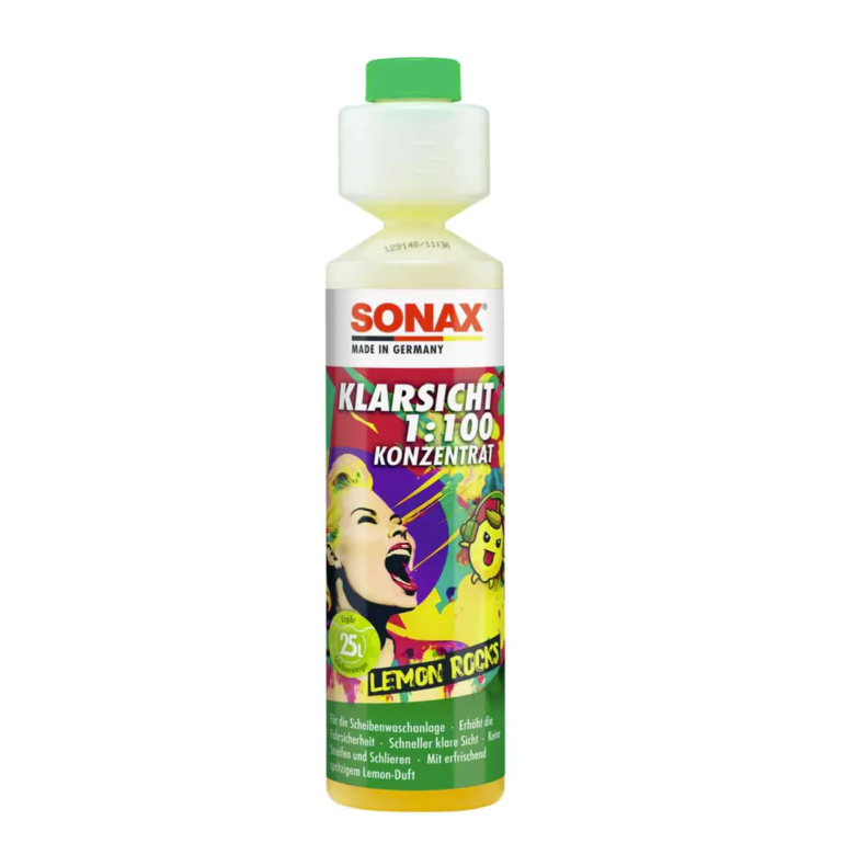 E-shop Letná kvapalina do ostrekovačov Sonax Klar Sicht 1:100 Konzentrat Lemon Rocks (250 ml)