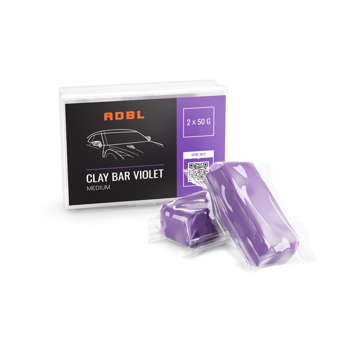 E-shop Stredne tvrdý ADBL Clay Bar Violet (2x 50g)