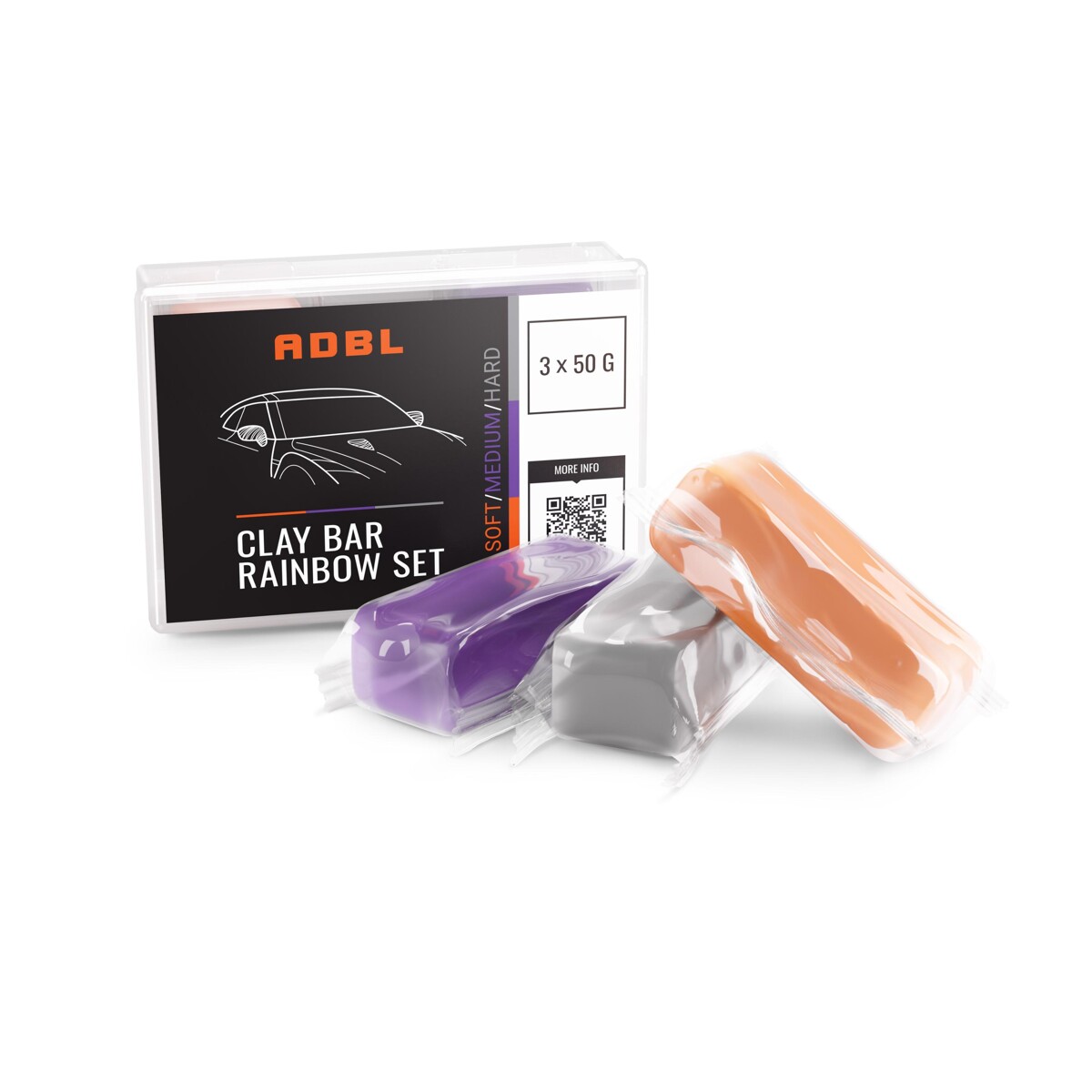 E-shop Set Clayov ADBL Clay Bar Rainbow Set (3x 50g)