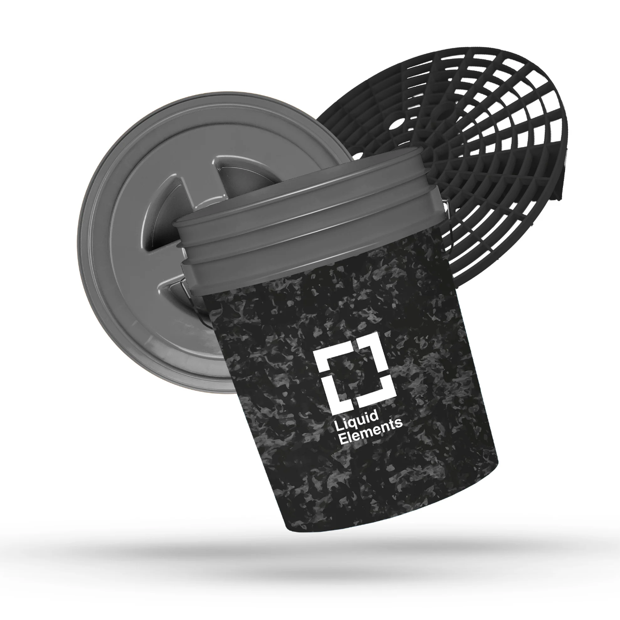E-shop Vedro Liquid Elements Washing Bucket - 20L including dirt sieve and lid (Forged Carbon)