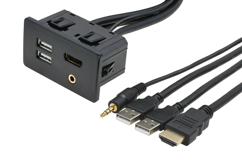 E-shop HDMI + 2x USB + JACK zásuvka s káblom
