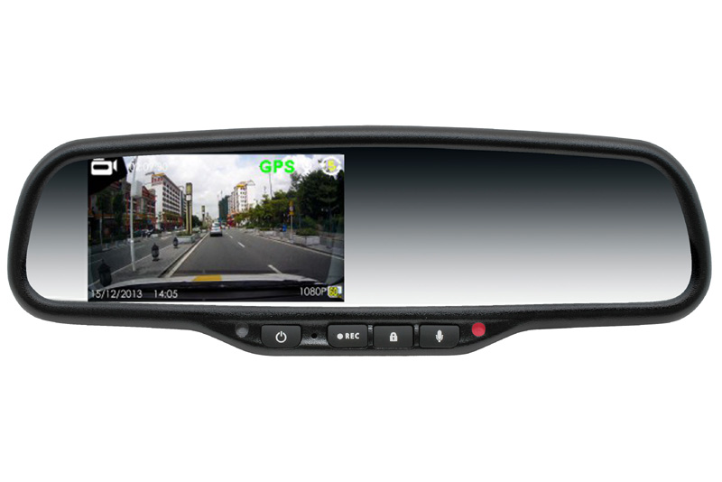 E-shop HD DVR kamera so záznamom a monitorom 4,3" v spätnom zrkadle HV-043LA