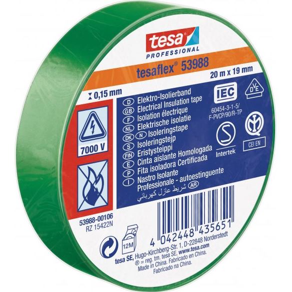 E-shop Izolačná páska Tesa 53988 PVC 19/20 zelená
