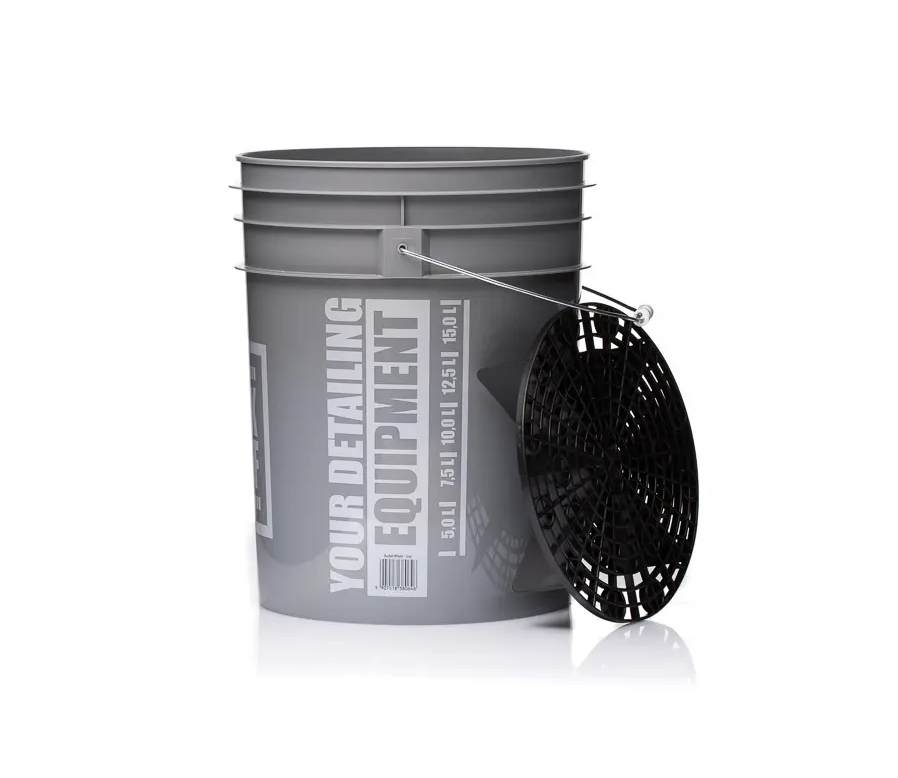 E-shop Detailingové vedro s mriežkou Work Stuff Detailing Bucket Grey Wheels + Separator Black