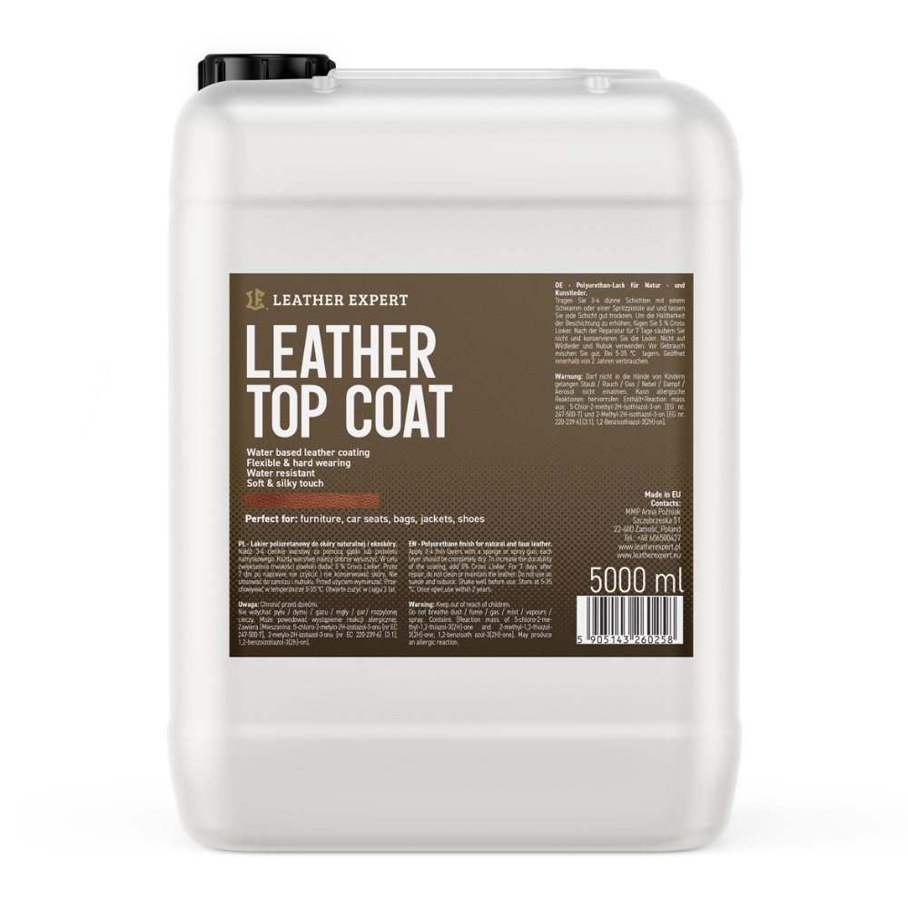 E-shop Polyuretánový lak na kožu Leather Expert - Leather Top Coat (5 l) - lesk